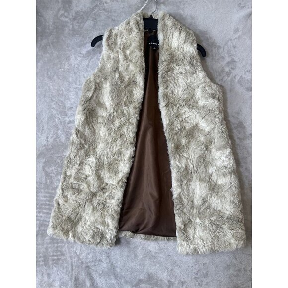 Women’s Trouvé Vest Faux Fur Brown Size Small - Picture 4 of 13